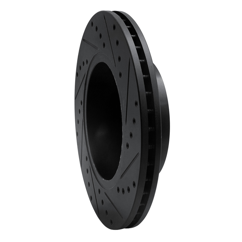 Land Rover Range Rover Brake Rotor (1) - Front Left - R1 Concepts - Drilled & Slotted - Black - `94-`02